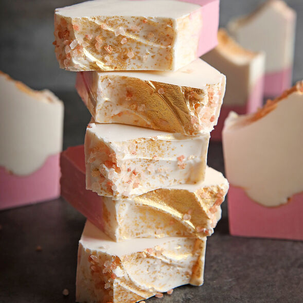 Pink Salt and Gold Cold Process Soap